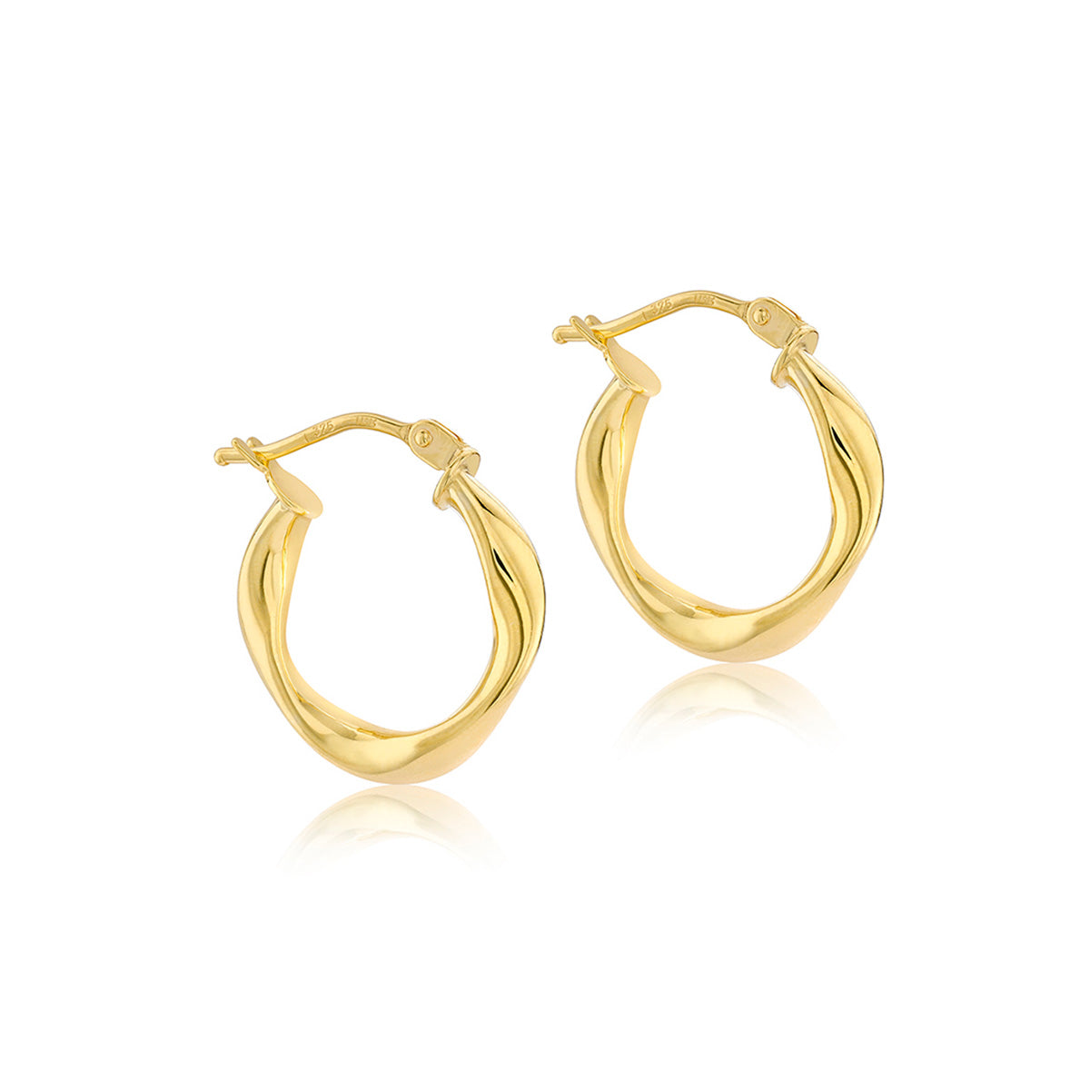 9K Yellow Gold 10mm Hinged Hoop Earrings With Circle Star Drop Charm - Real 9K Gold cheapest