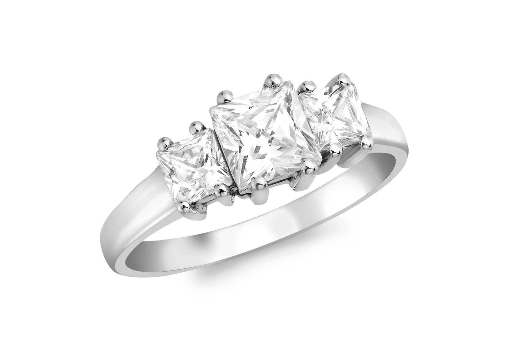 Three stone cubic on sale zirconia engagement rings