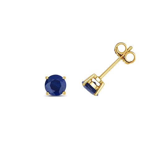 14K Yellow Gold Sapphire shops Stud Earrings