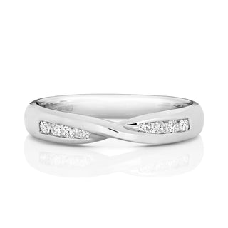 Platinum Diamond Set Crossover Eternity Ring