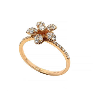 18K Rose Gold 0.46ct Diamond Flower Ring