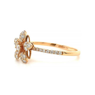 18K Rose Gold 0.46ct Diamond Flower Ring