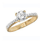 9ct Yellow Gold Ladies CZ Ring