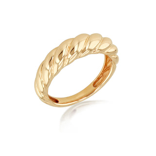 9K Yellow Gold Twist Dome Ring