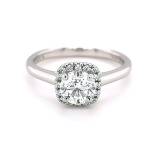 Platinum Round Brilliant Cut 0.99ct Diamond Halo Ring