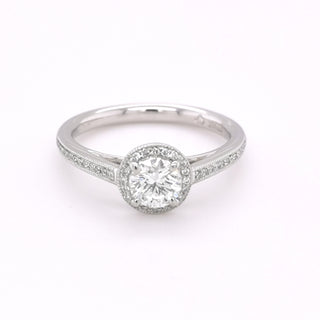 Platinum Round Brilliant Cut Diamond 0.66ct Halo Ring