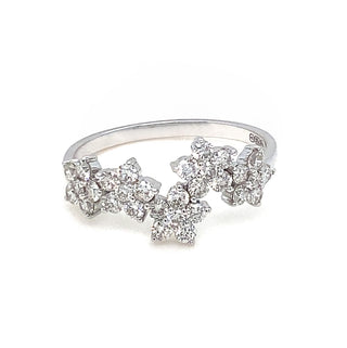 18K White Gold 0.75ct Diamond Floral Ring