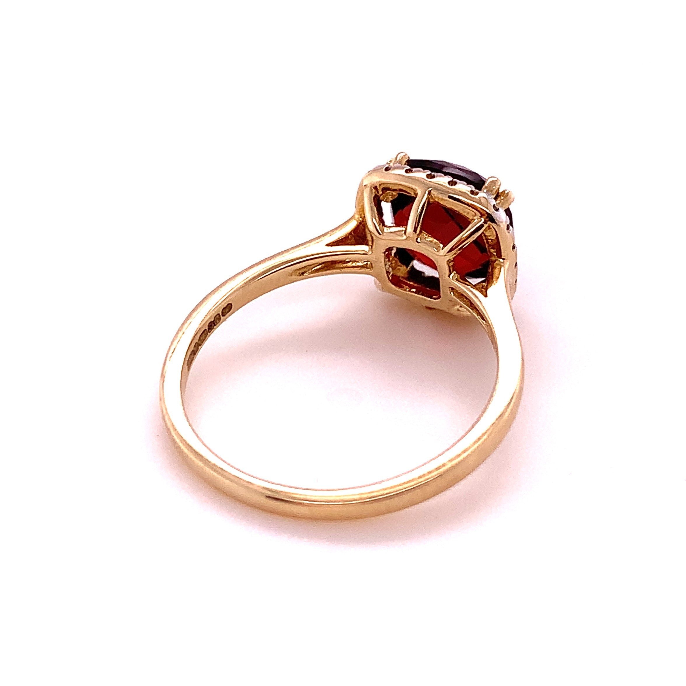 9K Yellow Gold w/ Real Oval Faceted January Garnet selling Birthstone Ring