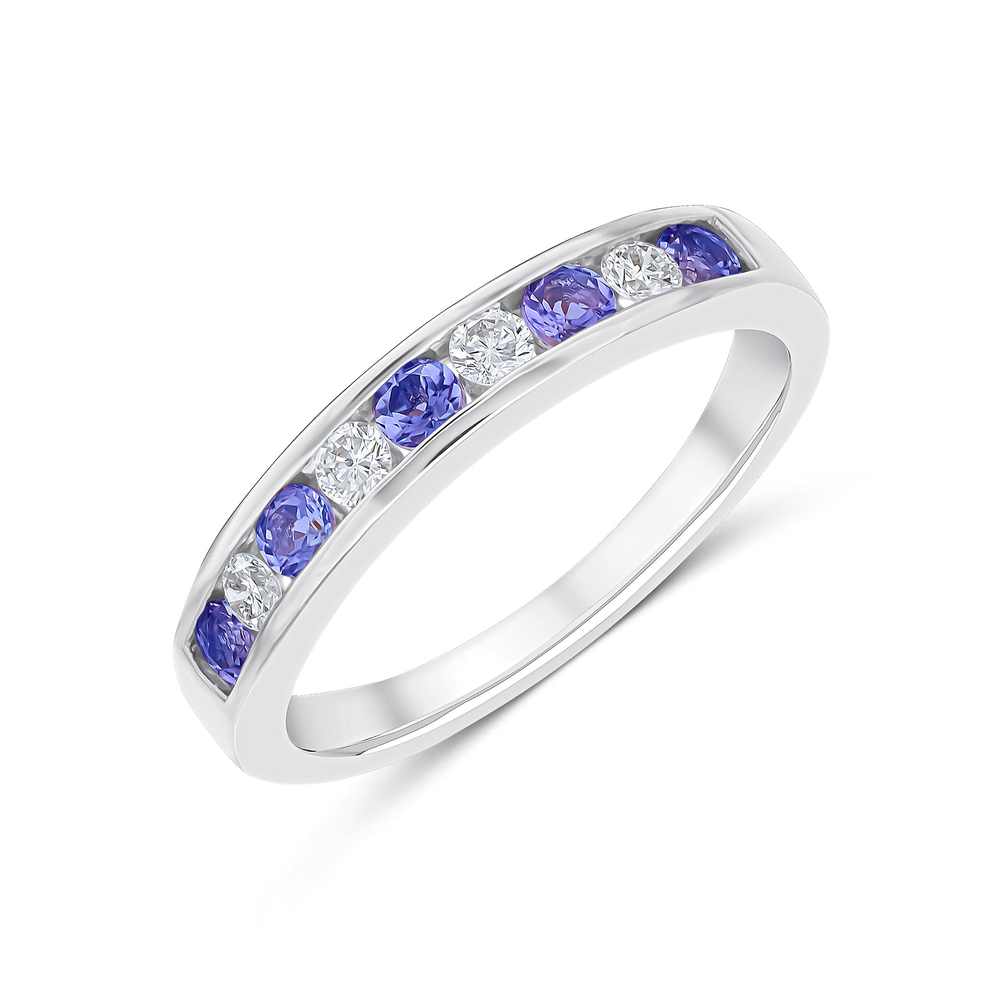 Tanzanite and diamond eternity on sale ring