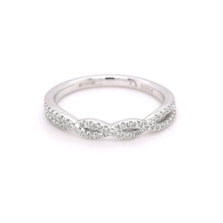 Platinum 0.13ct Diamond Set Twisted Eternity Ring