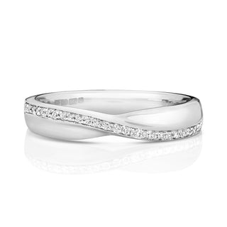 Platinum Diamond Set Crossover Eternity Ring