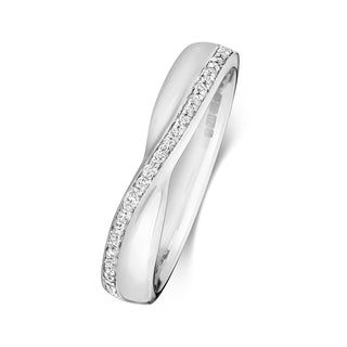 Platinum Diamond Set Crossover Eternity Ring