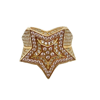 9K Yellow Gold CZ Small Star Ring