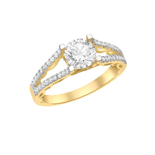 9K Yellow Gold Ornate CZ Ring