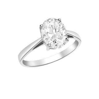 9K White Gold Oval Cut CZ Ring