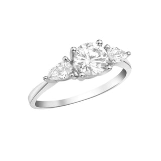 9K White Gold CZ Trilogy ring