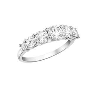 9K White Gold 7-CZ Graduated Half-Eternity Ring