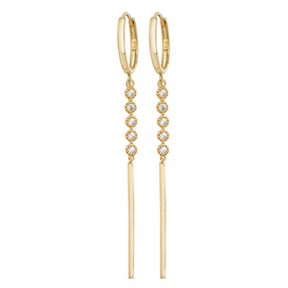 9ct Yellow Gold Hoop Drop Earrings