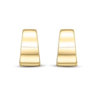 9K Yellow Gold Flat Tapered Half Hoop Earrings