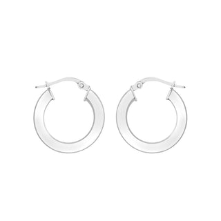 9K White Gold 18mm Hoop Creole Earrings