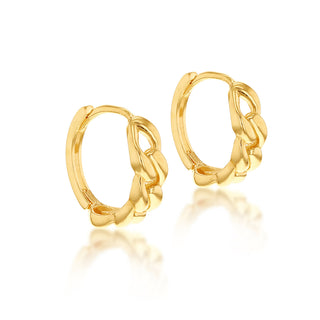 9K Yellow Gold Curb Huggy Hoop Earrings