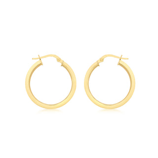 9K Yellow Gold Round Creole Hoop Earrings