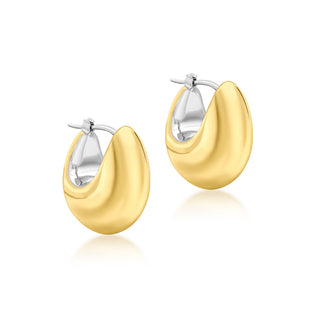 9K 2 Colour Gold Electroform Hoop Earrings