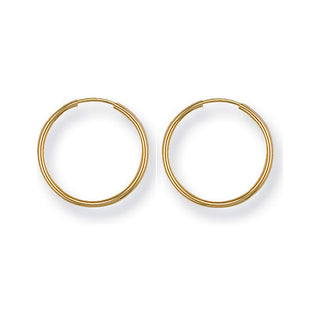 9K Yellow Gold 17mm Sleeper Hoop Earrings