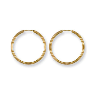 9K Yellow Gold 27mm Sleeper Hoop Earrings