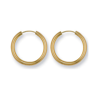 9K Yellow Gold 22.5mm Sleeper Hoop Earrings