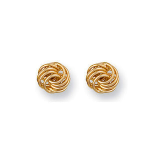 9K Yellow Gold 8mm Fancy Knot Stud Earrings