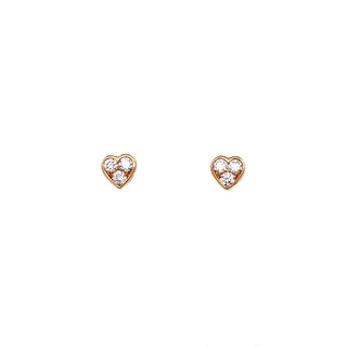 18K Rose Gold 0.24ct Diamond Heart Stud Earrings