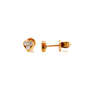 18K Rose Gold 0.24ct Diamond Heart Stud Earrings