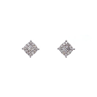 18K White Gold 0.50ct Diamond Cluster Stud Earrings