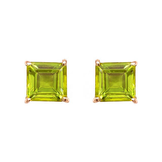 9K Yellow Gold Peridot Stud Earrings