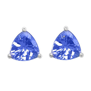 9K White Gold Trillion Tanzanite Earrings