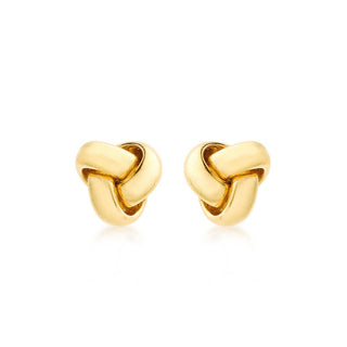 9K Yellow Gold 8mm Knot Stud Earrings