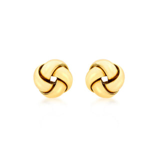 9K Yellow Gold 9mm Knot Stud Earrings