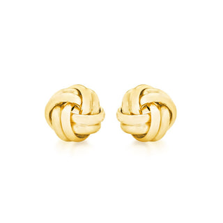 18K Yellow Gold 8.5mm Double-Knot Stud Earrings