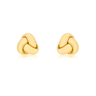 18K Yellow Gold 8mm Knot Stud Earrings