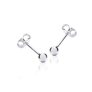 18K White Gold 3mm Polished Ball Stud Earrings