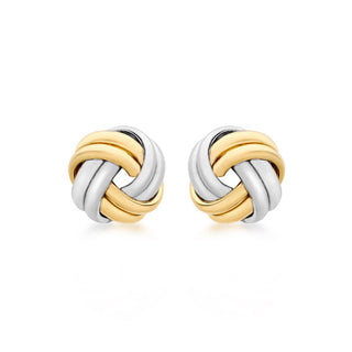 18K 2-Colour Gold 8.5mm Double-Knot Stud Earrings