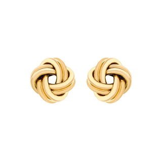 18K Yellow Gold 10mm Knot Stud Earrings