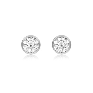 9K White Gold 6mm Cubic Zirconia Stud Earrings