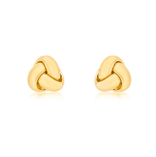 18K Yellow Gold Tiny Triple Knot Stud Earrings