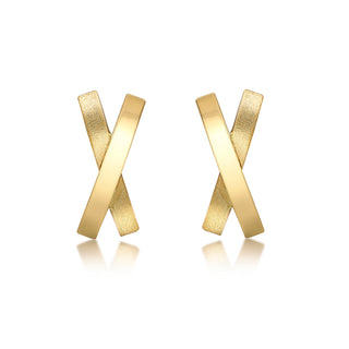 9K Yellow Gold Kiss Earrings