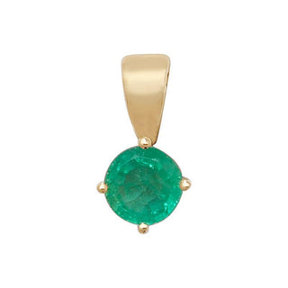 9ct Yellow Gold Round Emerald Pendant