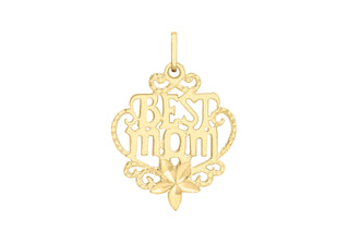 9ct Yellow Gold "Best Mom" Pendant