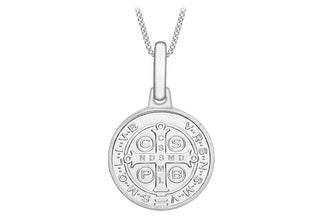 9K White Gold St Benito Medal Pendant