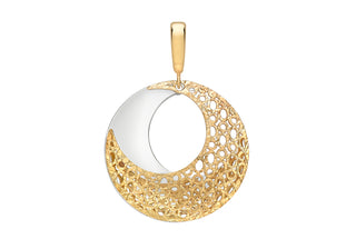 9ct White and Yellow Gold Mesh Pendant